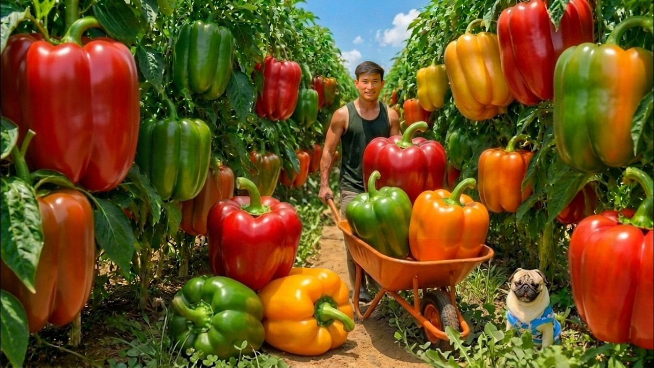 Harvest Bell Peppers To Sell &ndash; Cook Delicious Bell Pepper Dishes &ndash; Daily Work On The Farm