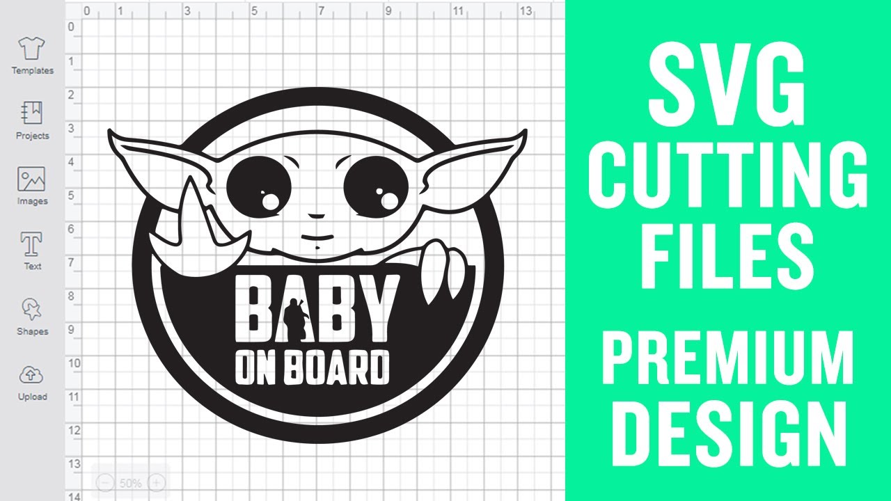 Baby Yoda On Board Svg Cut Files for Silhouette Premium cut SVG