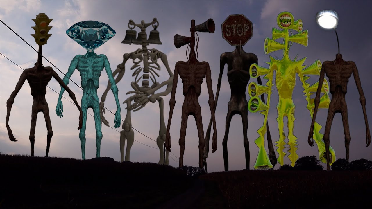 Siren Head VS Gold Siren Head VS Traffic Light Head VS Bell Head VS Diamond Siren Head VS Stop Head