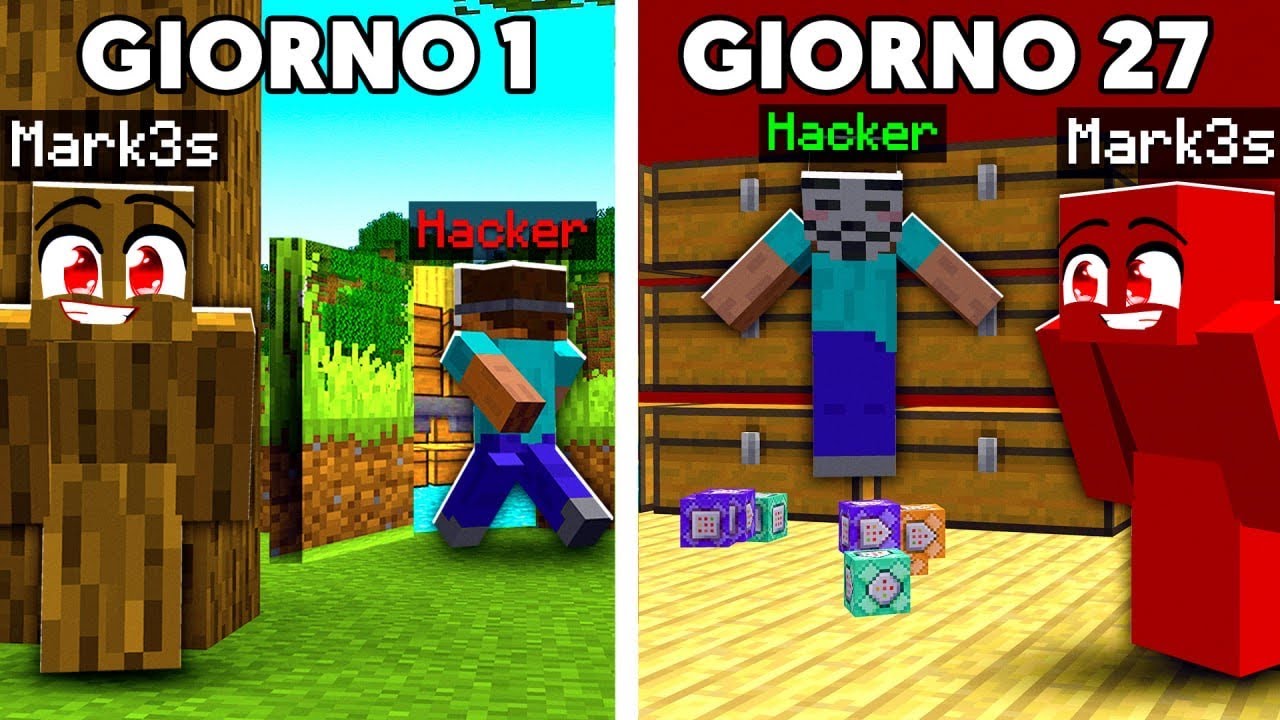 SOPRAVVIVO 100 GIORNI DENTRO la BASE SEGRETA degli HACKER su MINECRAFT!