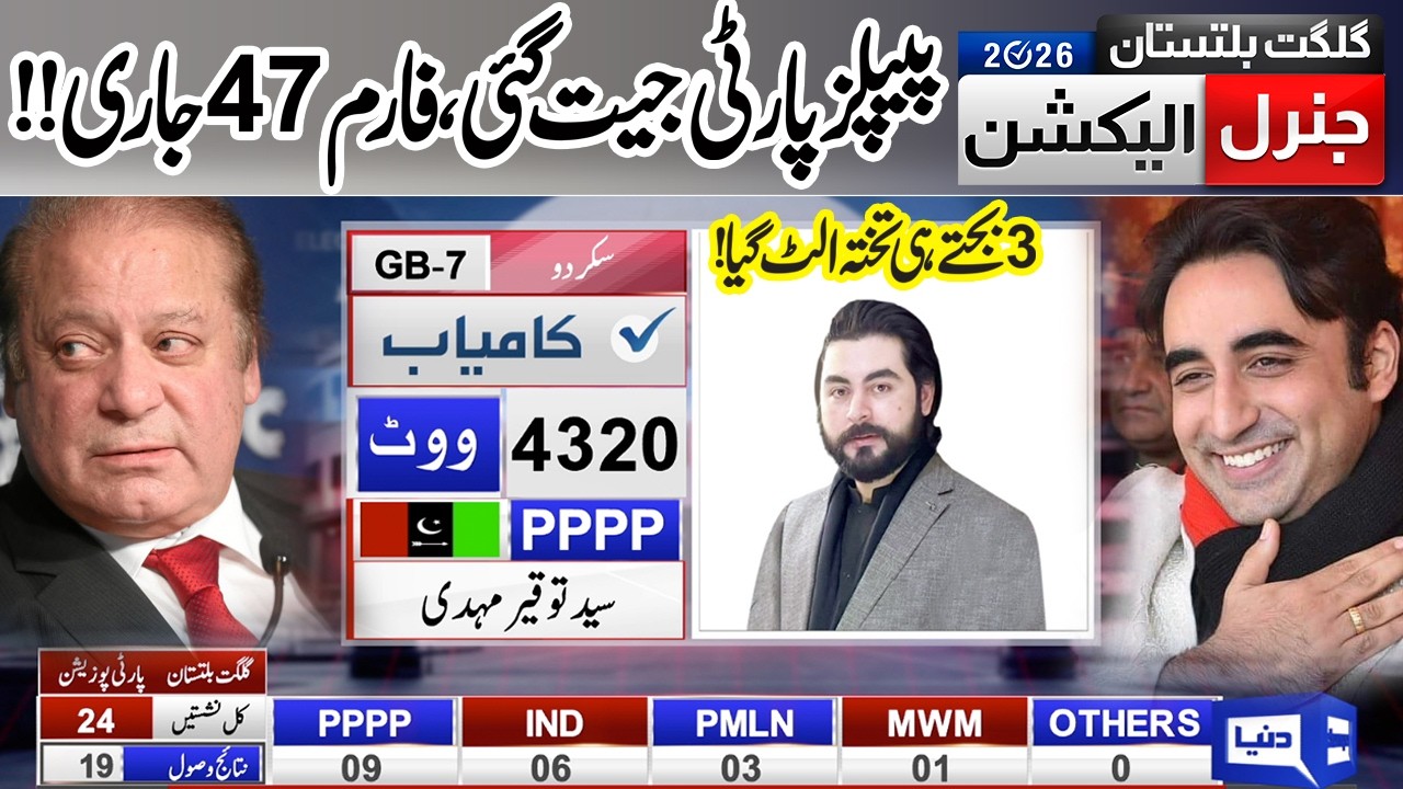 LIVE🔴 Gilgit Baltistan Election 2026 Results 3PM's New Updates | PPP Wins | 8 June 26 | Dunya News