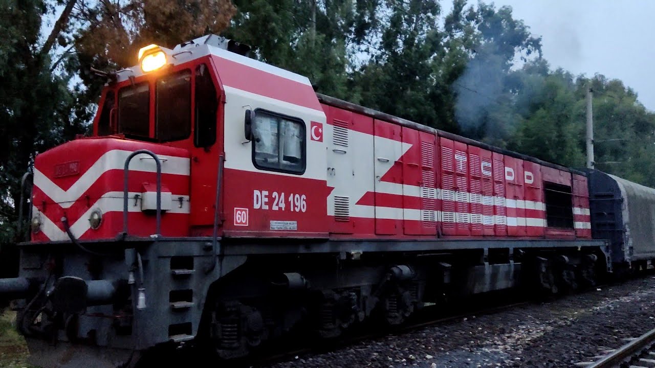 TCDD DE 24196 Karma yük tren istasyon çıkışı