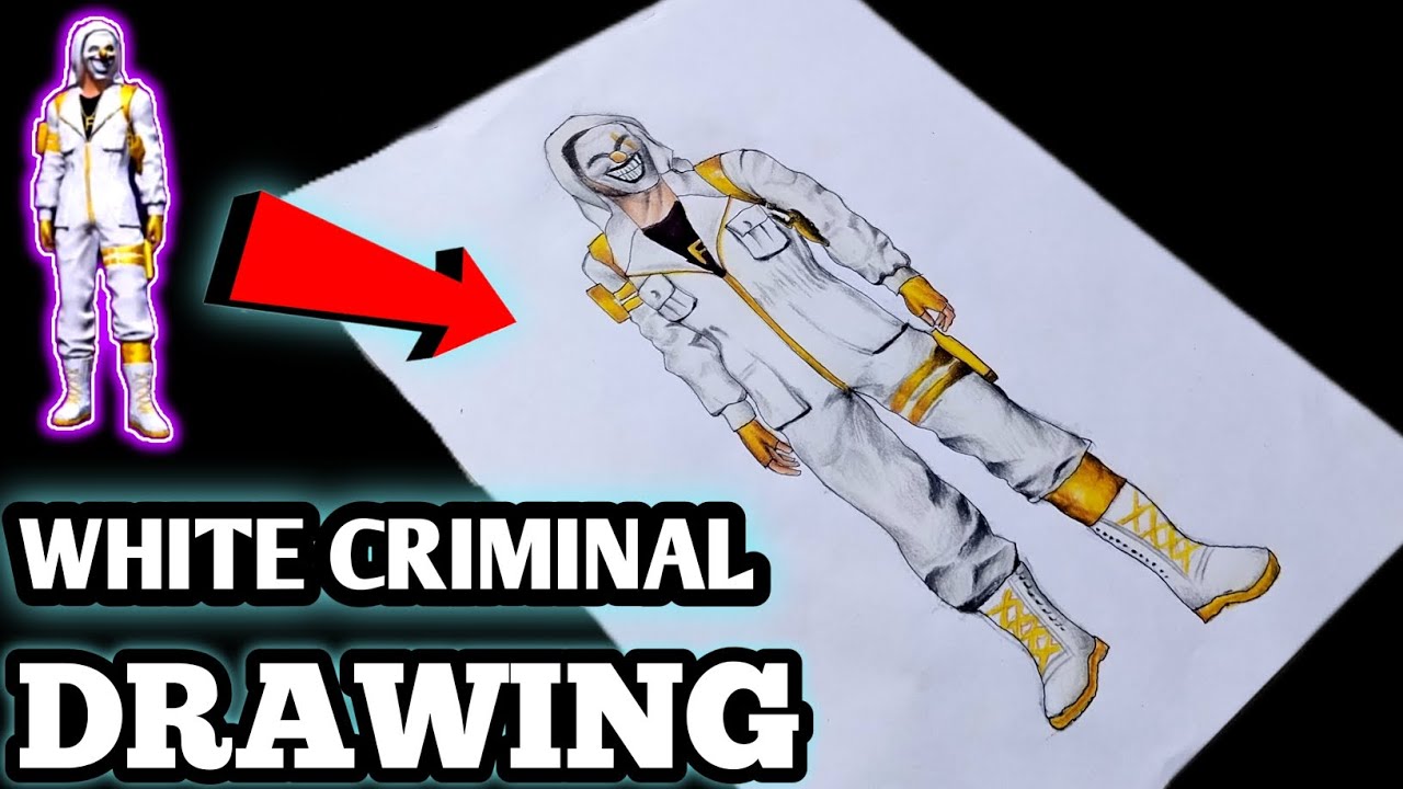 Free Fire WHITE CRIMINAL Drawing 😁 Free Fire DRAWING 😍 #viralvideo #trending #freefiredrawing