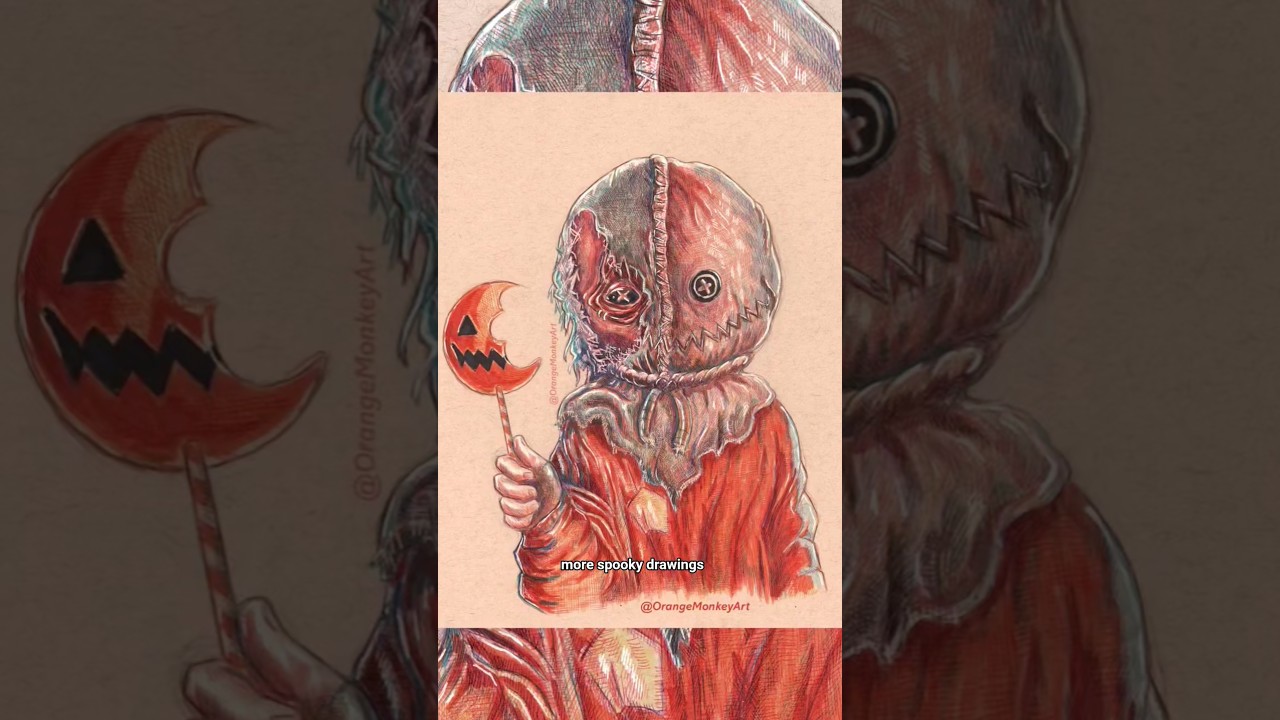Drawing Sam from Trick 'R Treat #Halloween #art #trickrtreat