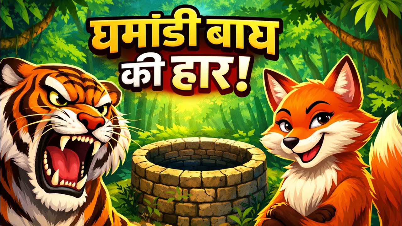 बाघ और लोमड़ी की कहानी 🐅🦊 | प्रेरणादायक हिंदी कहानी | Hindi Moral Story for Kids | Jungle #trending