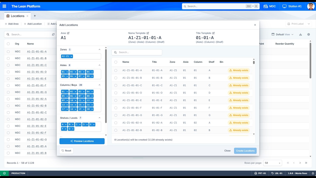TLP - Managing Warehouse Locations