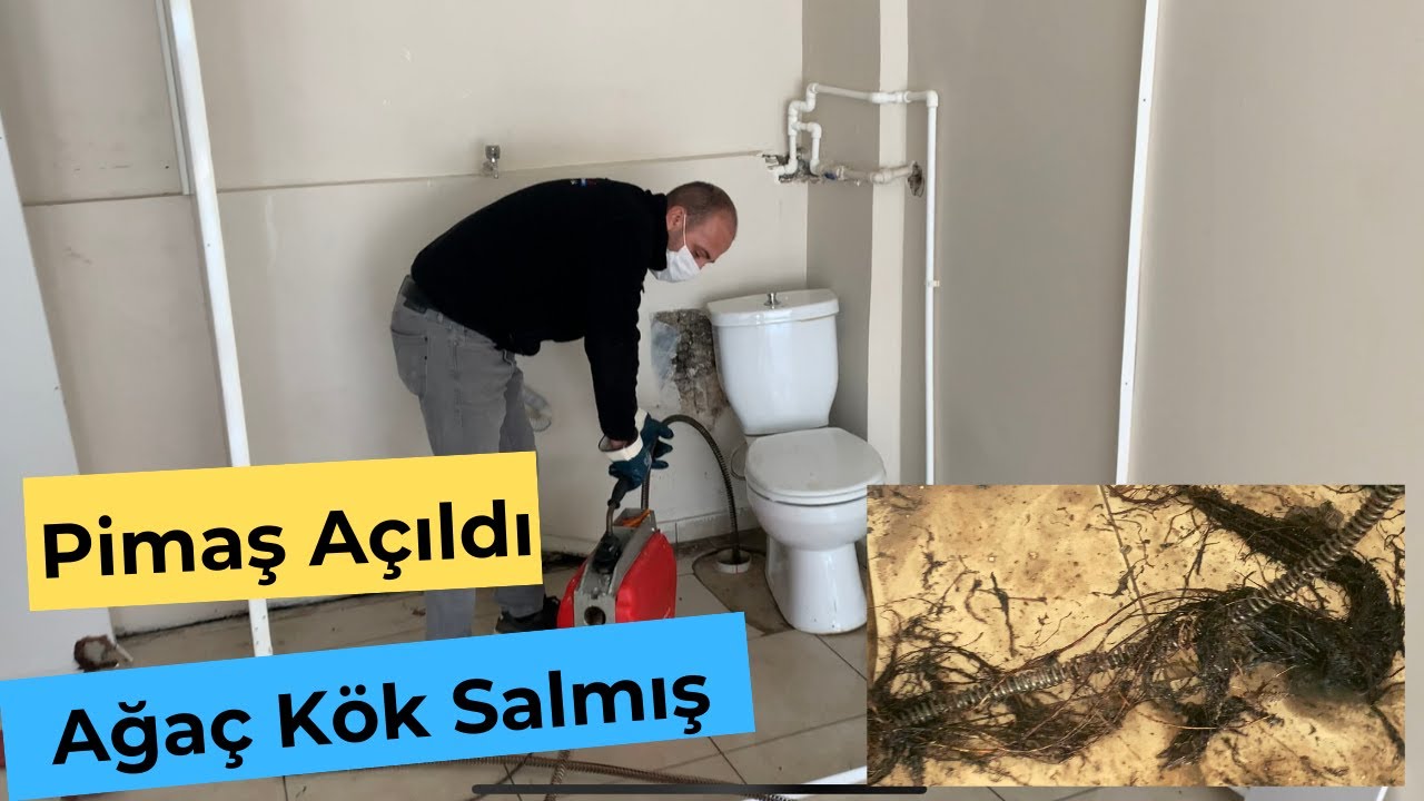 KLOZET TIKANIKLIĞINA GİTTİK BORU'DAN AĞAÇ KÖKÜ ÇIKARDIK - KLOZET AÇMA