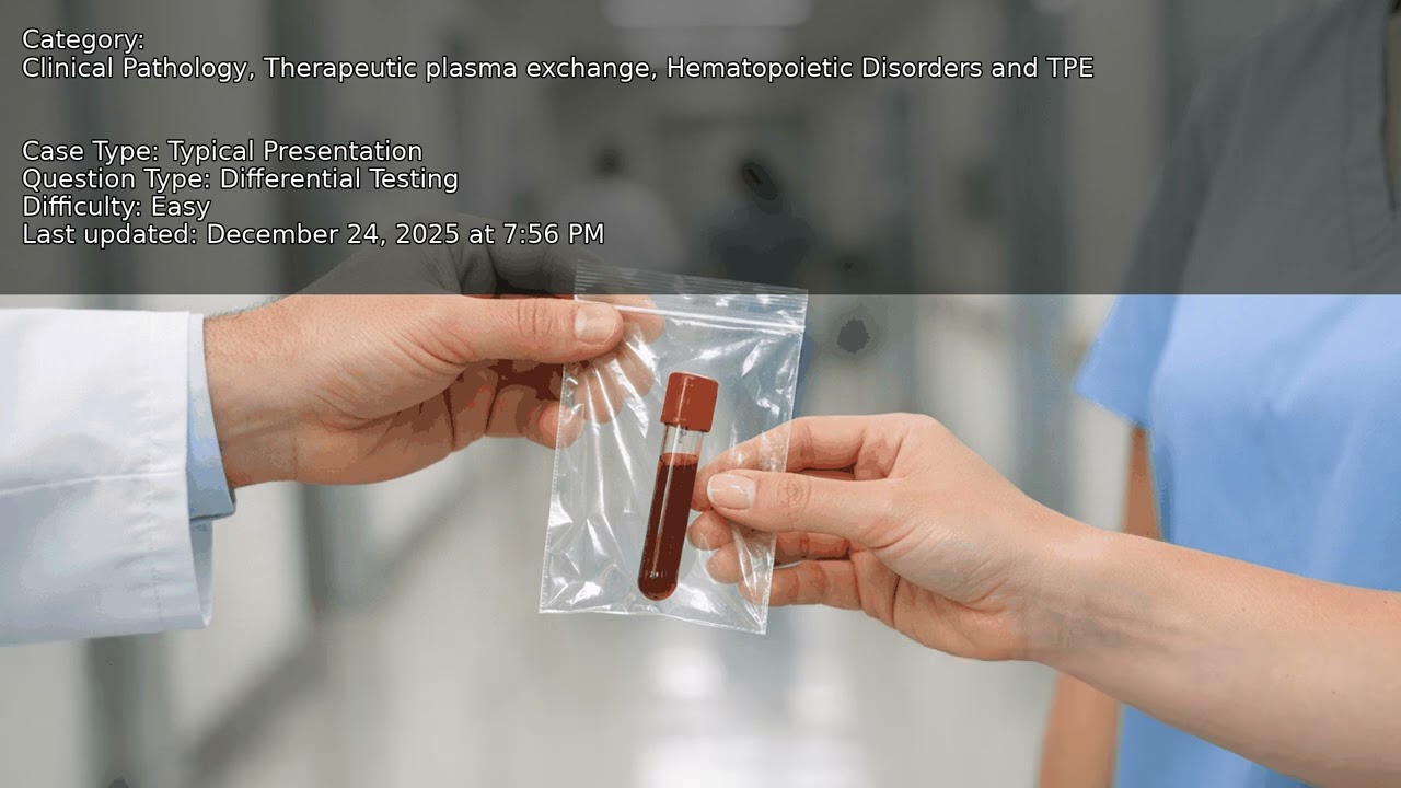 Hematopoietic Disorders and TPE, Therapeutic plasma exchange, Clinical Pathology - Full Vignette wit