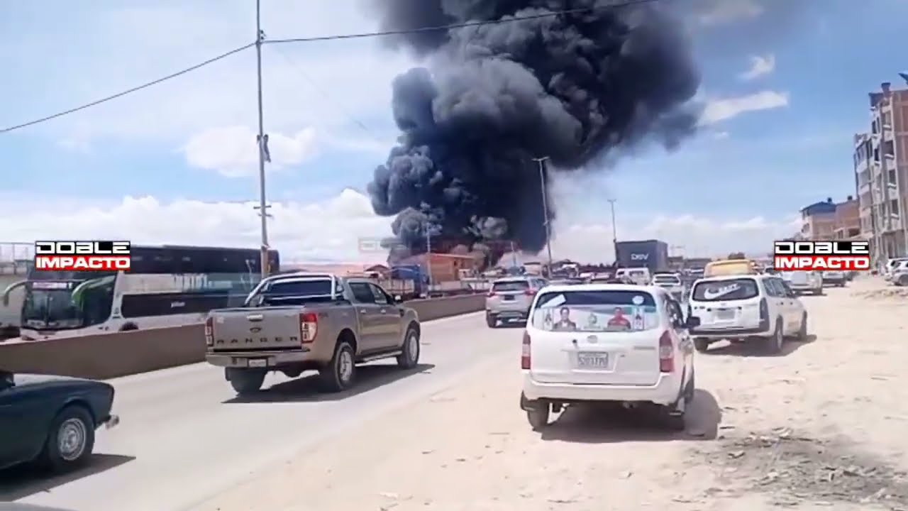 INCENDIO DE CINCO BUSES FLOTAS EN ORURO BOLIVIA (26/02/2026)