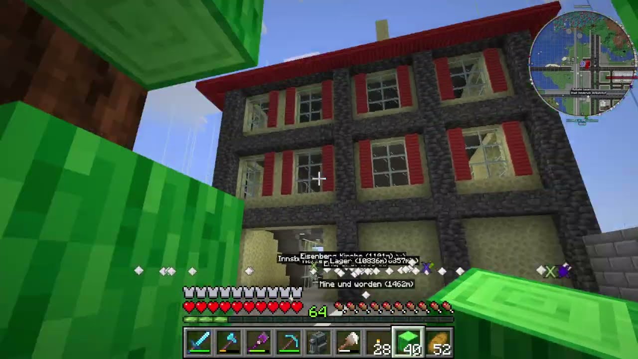 Minecraft Überlebensserver Heute Bauen wir ein Weiters Haus am Ostbahnhof Innsbruck