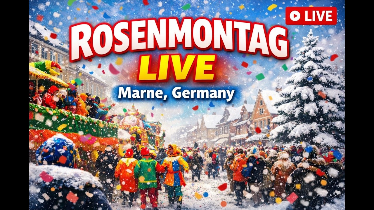 Rosenmontag Carnival Parade Live | Balcony View | Marne, Germany 🇩🇪❄️