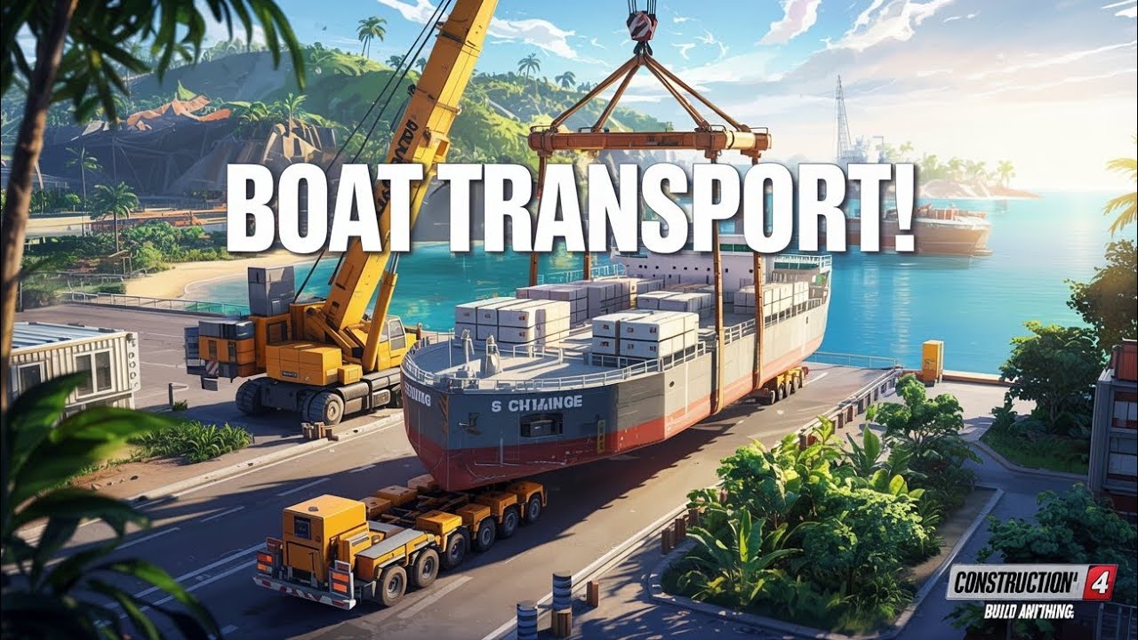 🚢 Construction Simulator 4 | Boat Transport | Heavy Load Mission | Beachside Delivery 🌊🏗️ 