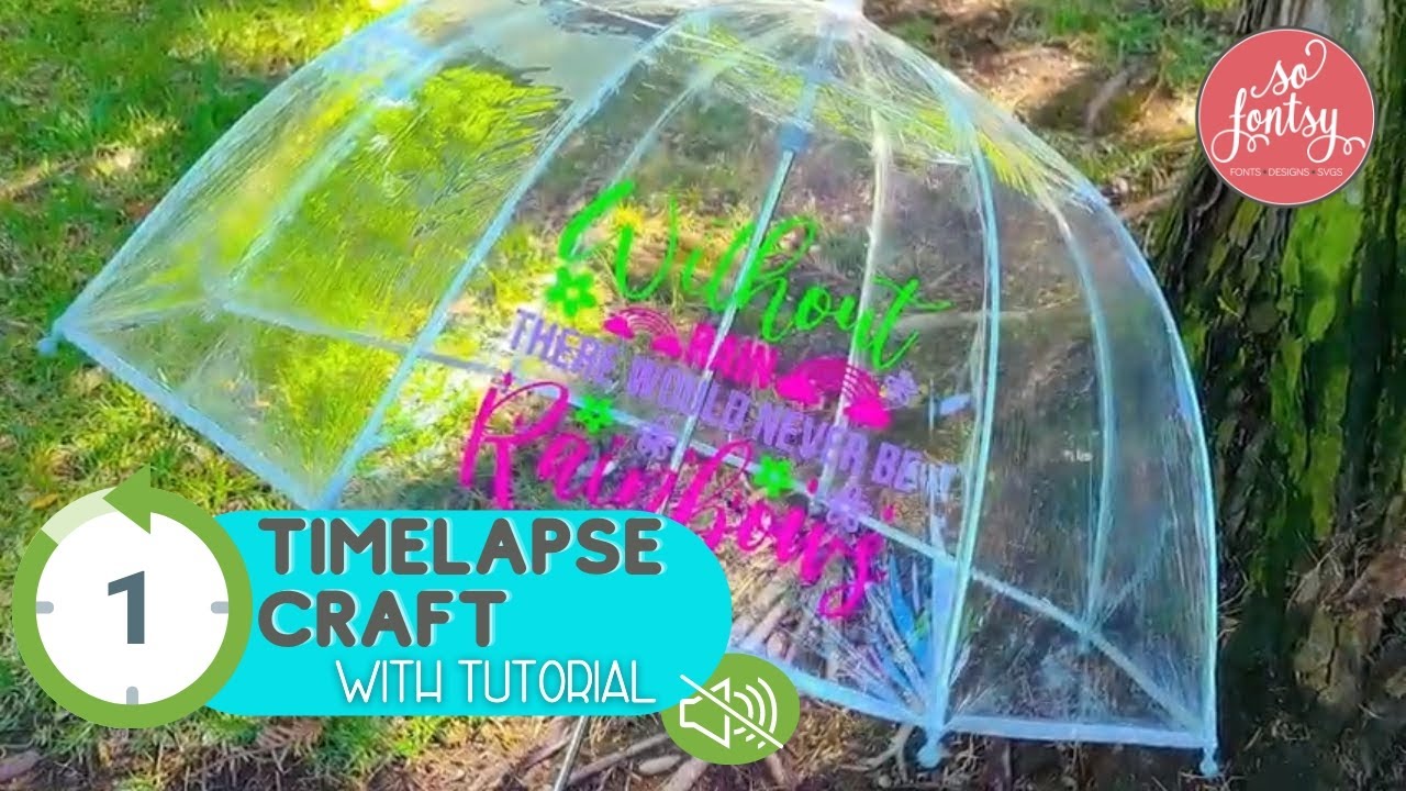 ☔ How to Put Vinyl on Clear Umbrella! ⏰ (Timelapse with Tutorial)