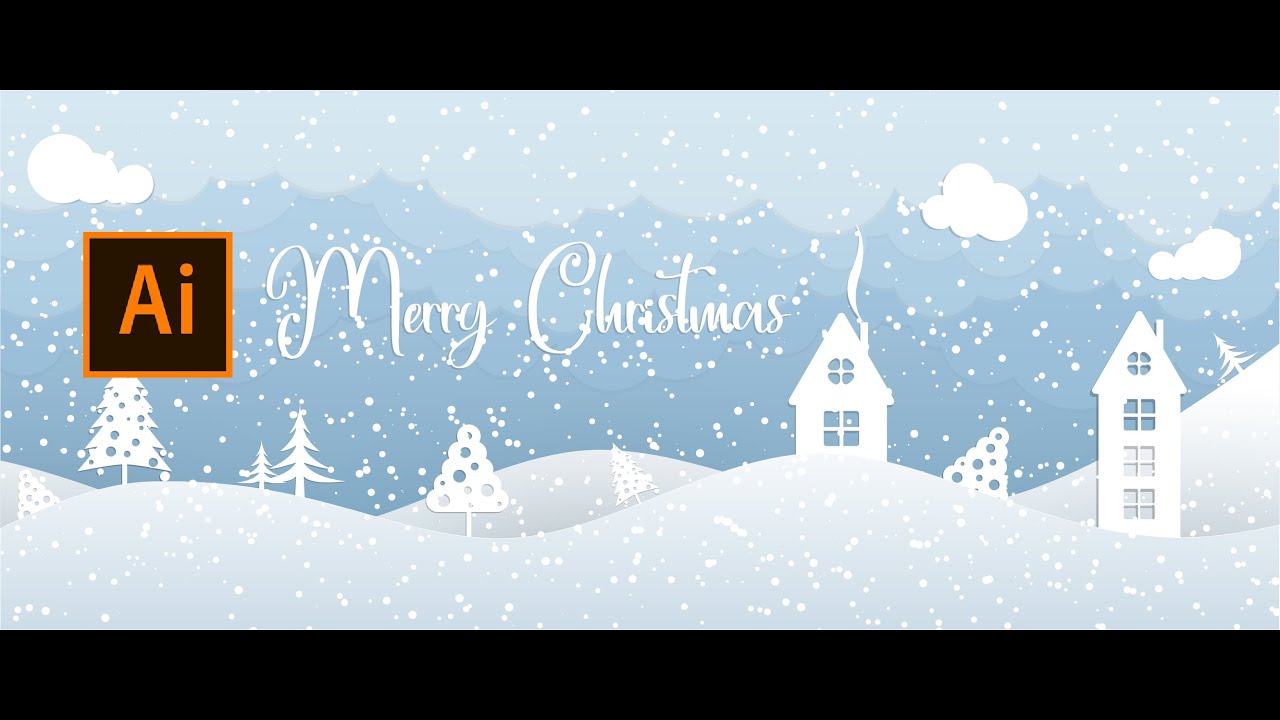 Merry Christmas background. Vector videotutorial