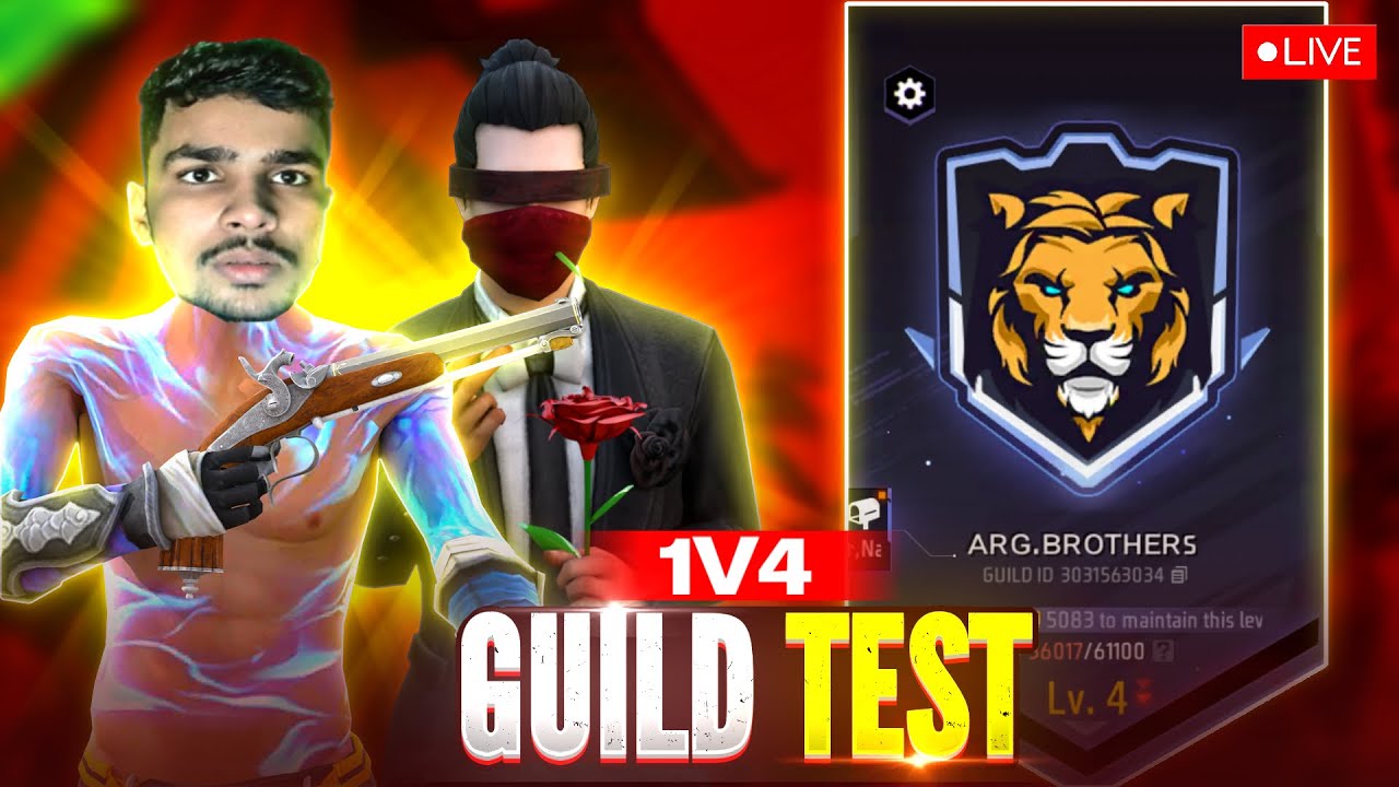 🛑FREE FIRE LIVE GUILD TEST||FF LIVE TEAM CODE GIVEAWAY||