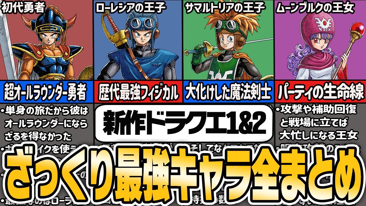 【新作ドラクエⅠ＆Ⅱ】ざっくり最強キャラ全まとめ【ゆっくり解説】