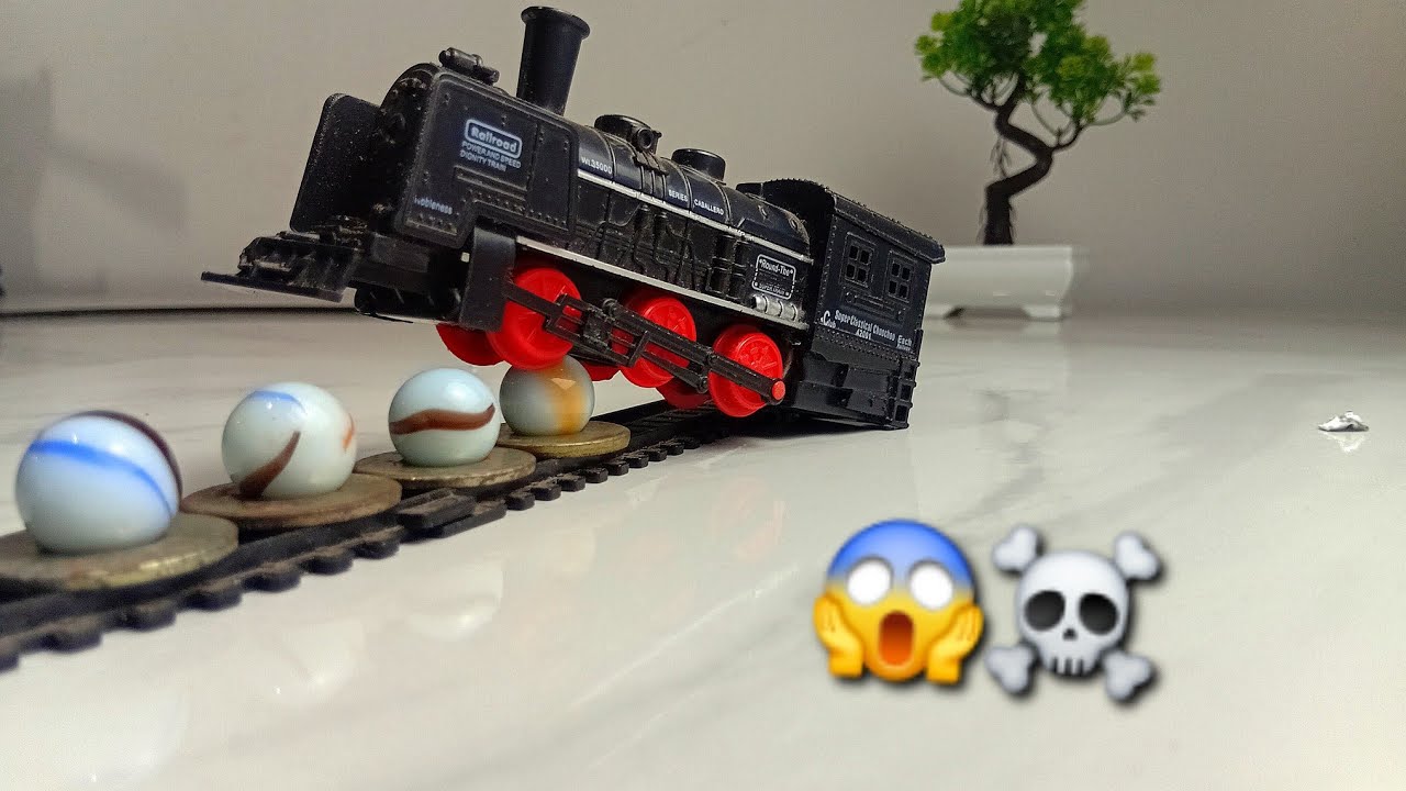 “I Tested What Happens When a Toy Train Hits Marbels ” @CKDotcom 