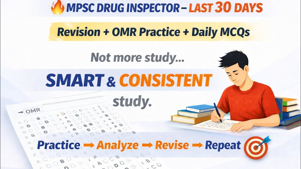 MPSC Drug Inspector Last 30 Day Plan Revision Strategy 