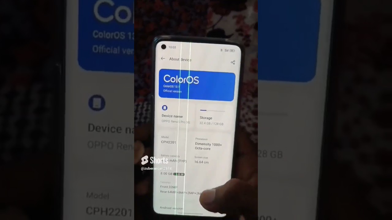 Oppo Reno 5 pro screen green line issue
