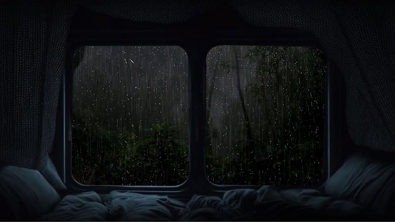 🔴 3 Hours ⚡️ Rain Sound On Window Car with Thunder Sounds | Sleep, Study and Relaxation, Meditation