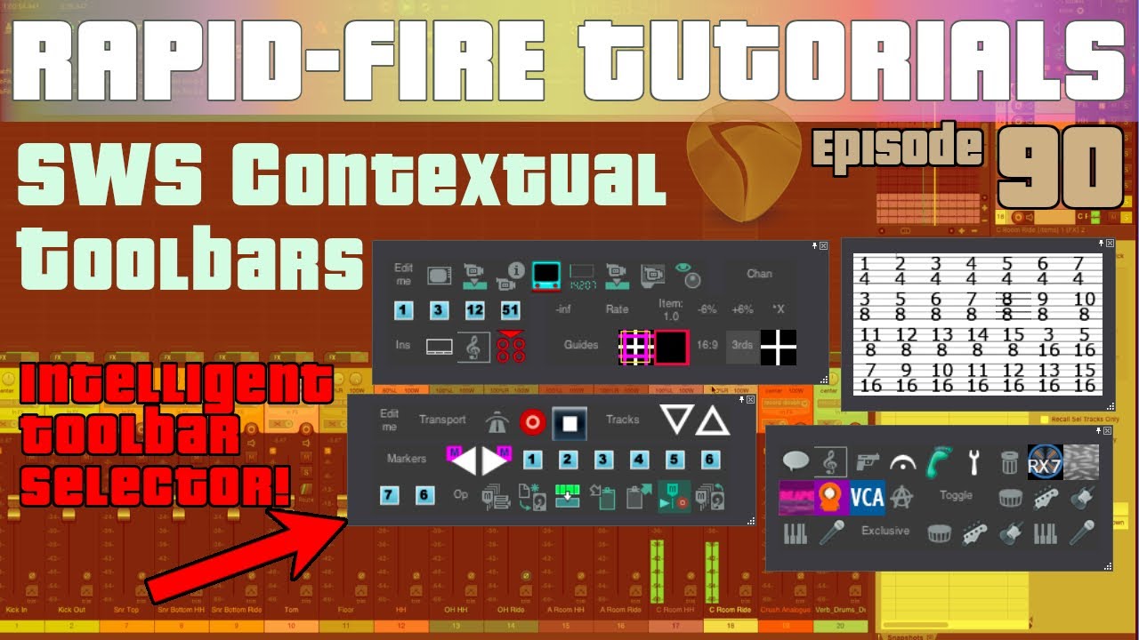 SWS Contextual Toolbars in REAPER (Rapid Fire REAPER Tutorials Ep90)