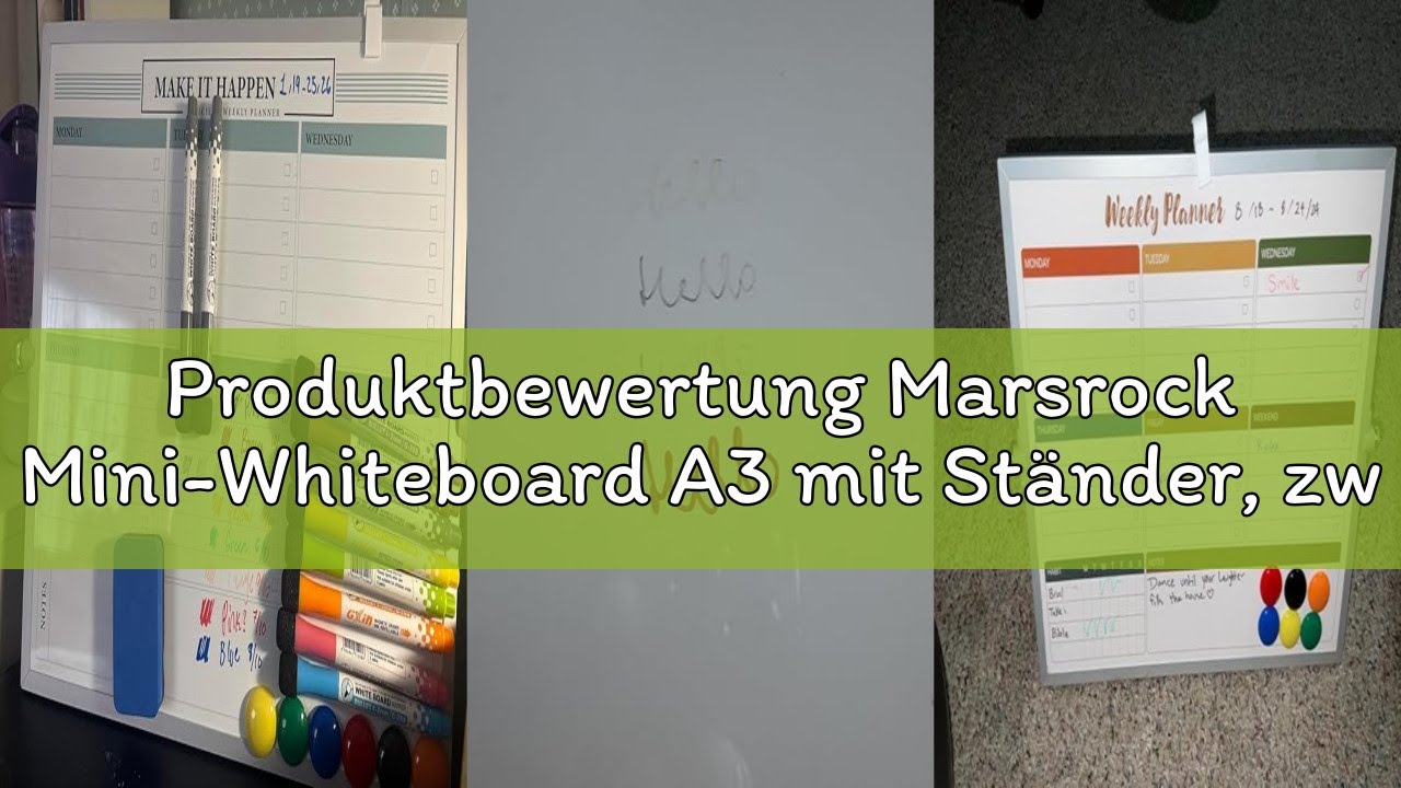 Produktbewertung Marsrock Mini-Whiteboard A3 mit Ständer, zweiseitig, 30x40 cm, inkl. 10 Marker, 6 M