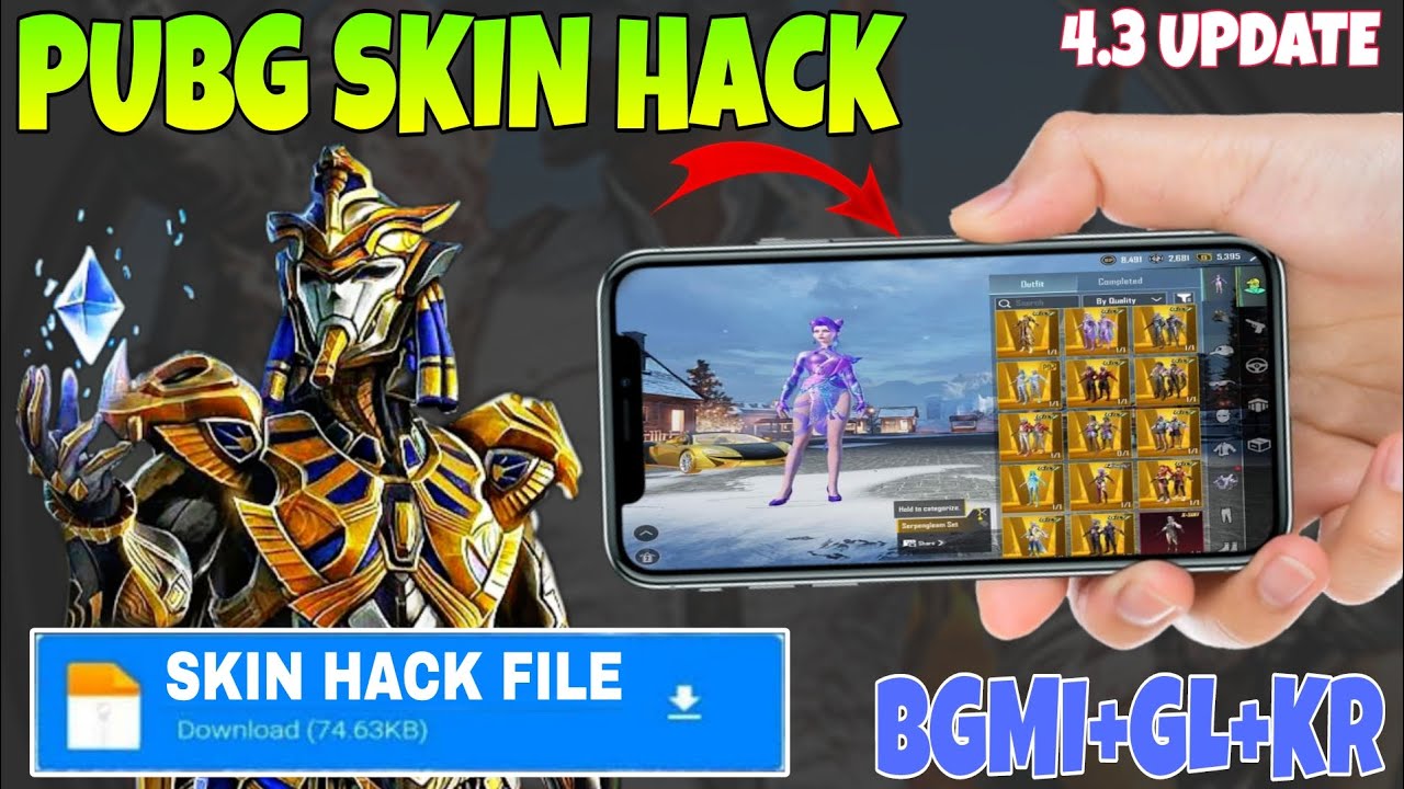 PUBG SKIN HACK FILE 🗃️ | PUBG ALL SKIN MAX | KILL MASSAGE LOOT BOX ETC... | NO BAN ALL DEVICE WORK 💯