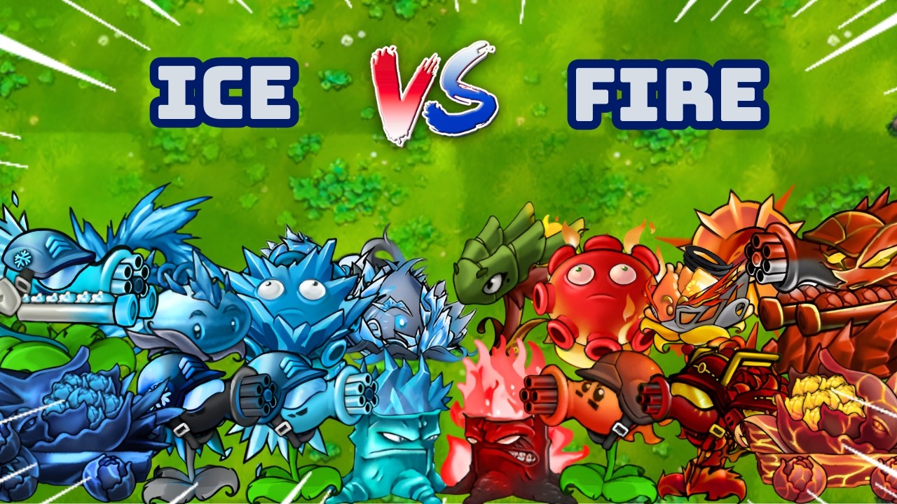 PvZ 1 Fusion 3.4 Challenge!! Team ICE vs Team FIRE | Who Will Win???