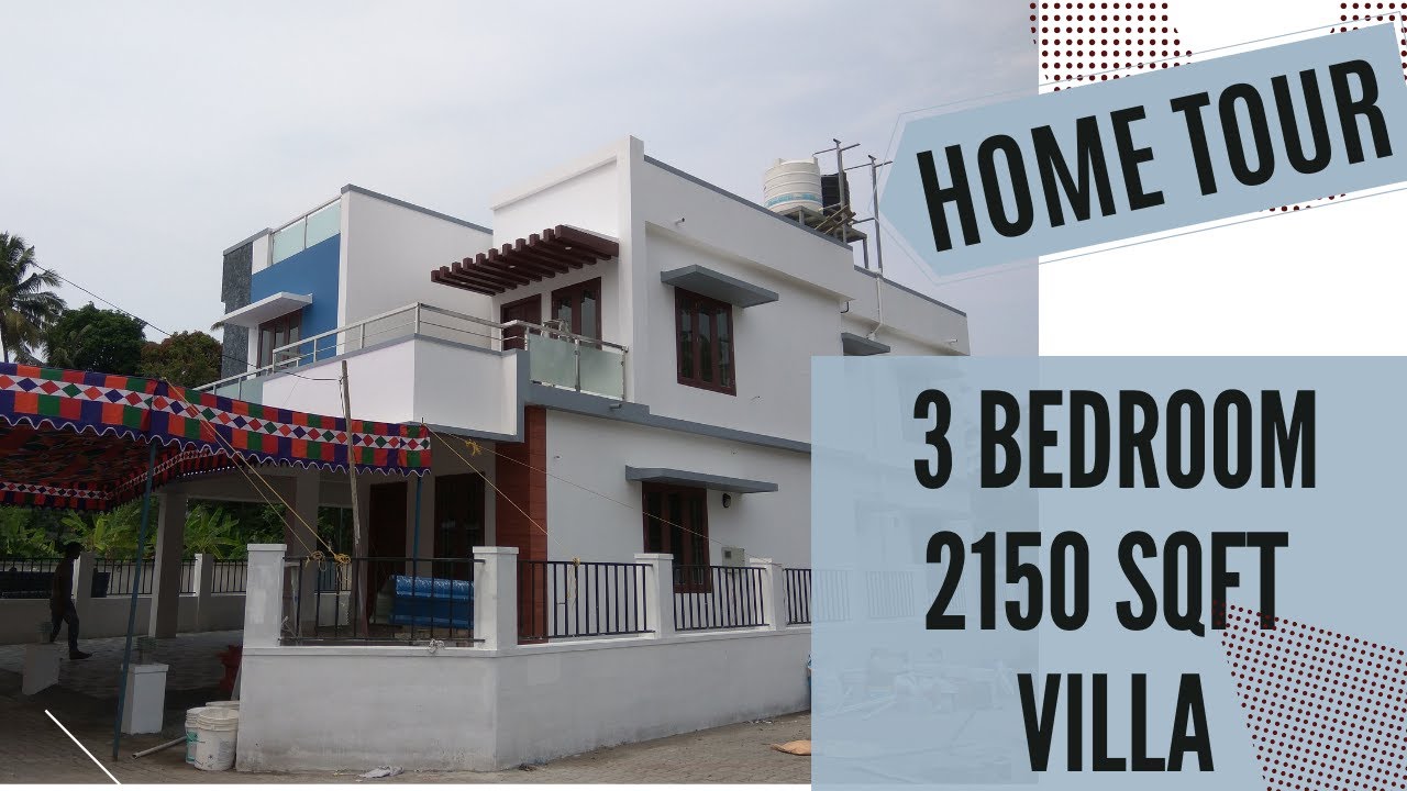 House tour | 2150 sqft 3BHK villa home tour| Villa construction in Kochi | Completed villas