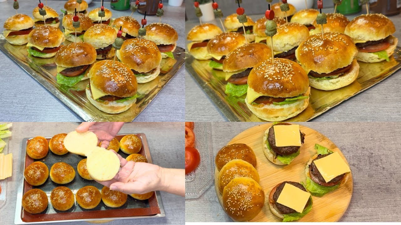 RECETTE DE MINI HAMBURGER 🍔 ULTRA MOELLEUX (FACILE ET RAPIDE)👍😋👌
