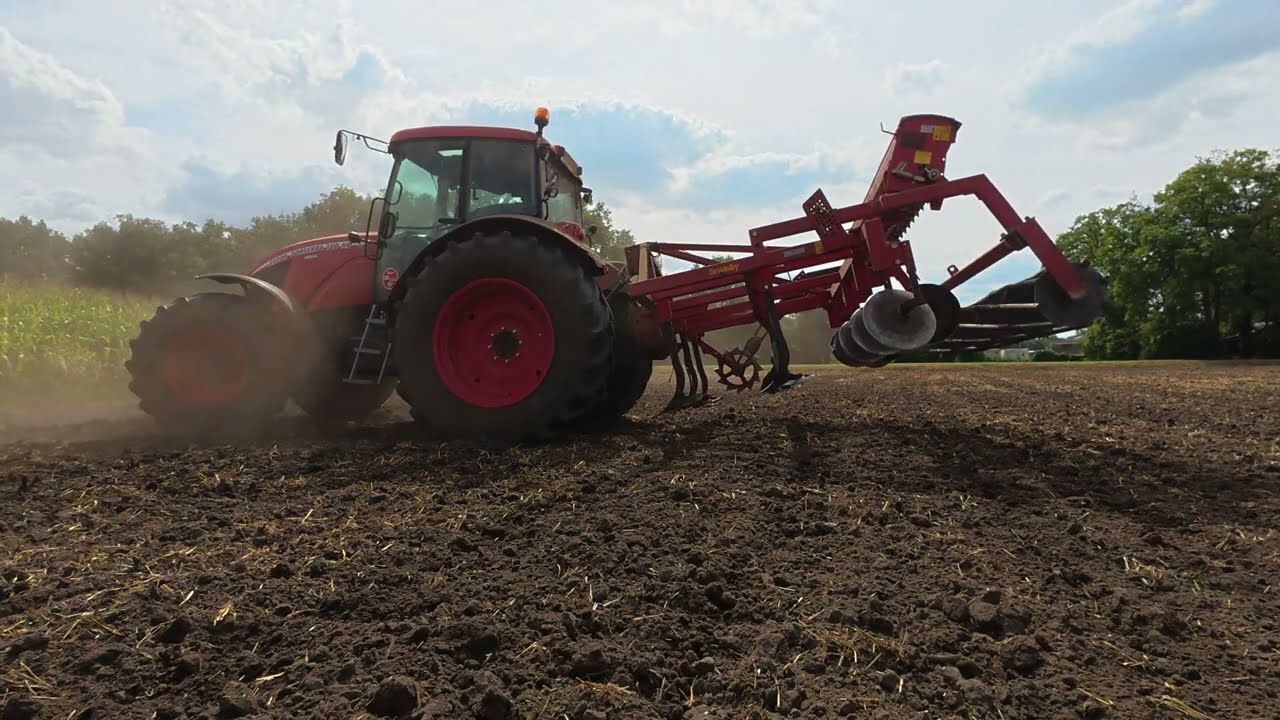 Zetor aan het groenbemester zaaien