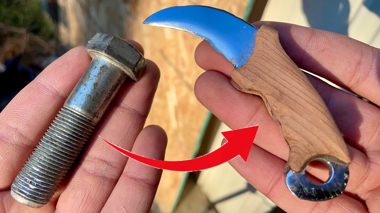 Turning a Stainless Steel Bolt into a Mini Karambit
