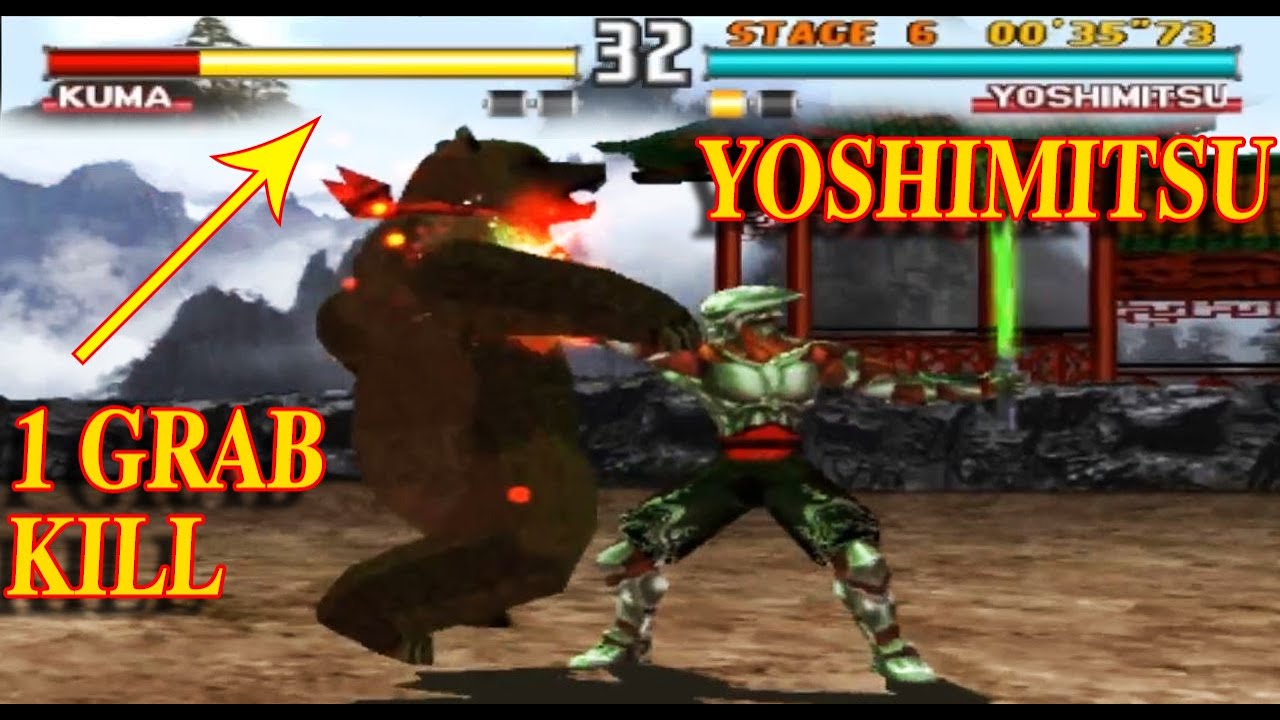 Ёсимицу 1 Grab K.O - Tekken 3 (Аркада)