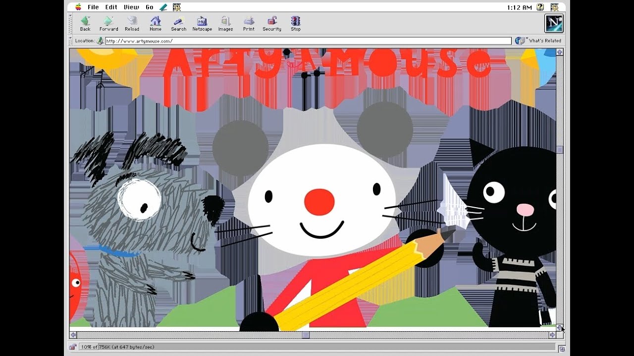 Arty Mouse website - Oldie Browsers №1 (2025)