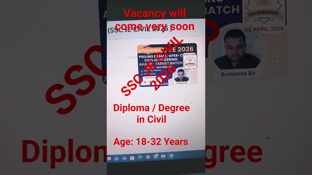 SSC JE CIVIL 2026 Exam Preparation #sscjecivil #ssc #sscje #ctsre #ctsre2025 #shorts