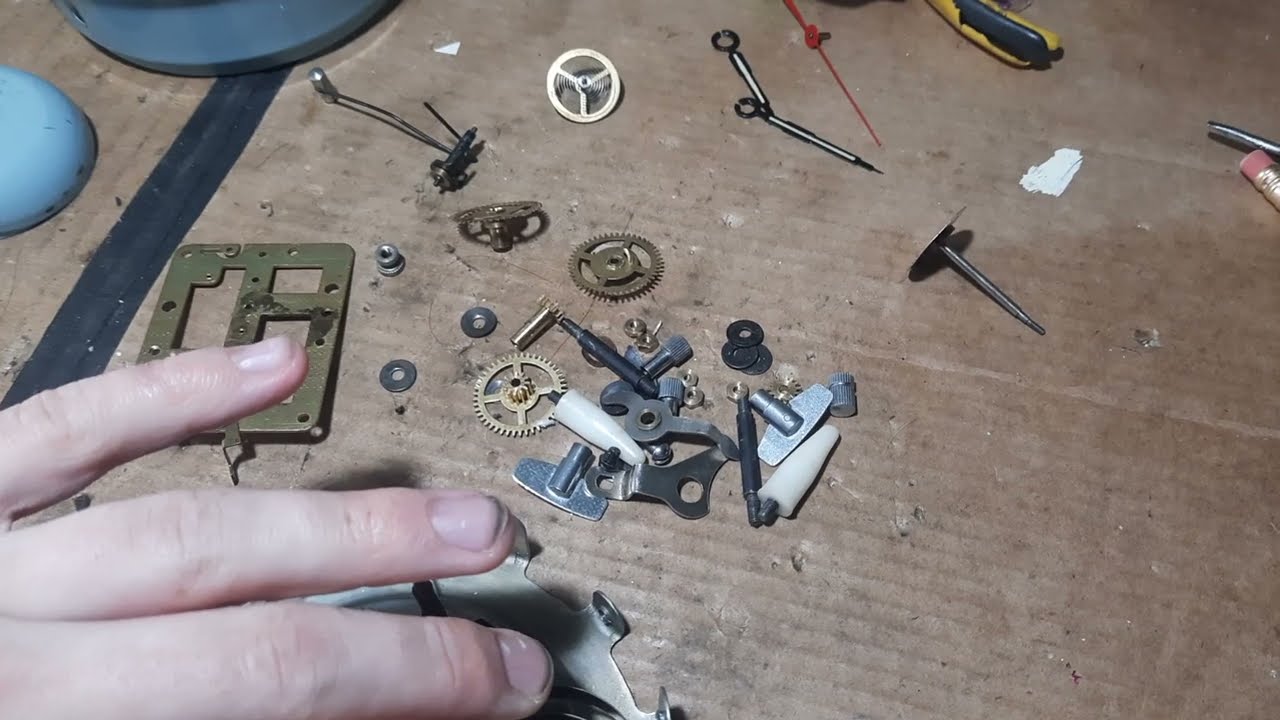 Reassembly pt1 Chinese Seven Star Alarm Clock mechanical Chocolate bar movement