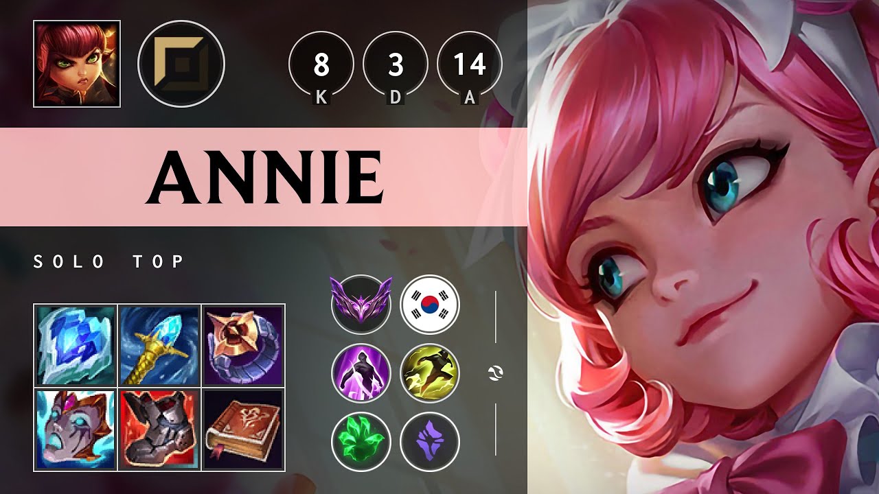 Annie Top vs Pantheon - KR Master Patch 25.09