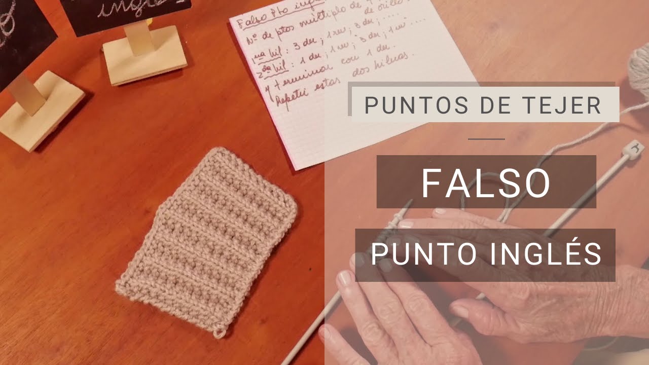 Puntos Tejer dos agujas ➜ Falso punto inglés ➽ Aprender a #Tejer bien