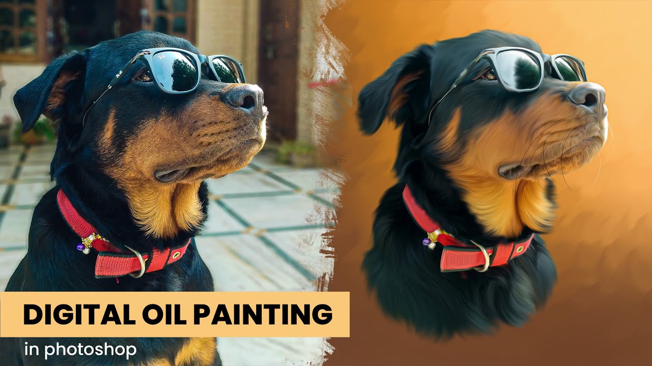 Digital Oil Painting pet portrait | Pet Portrait editing in Photoshop