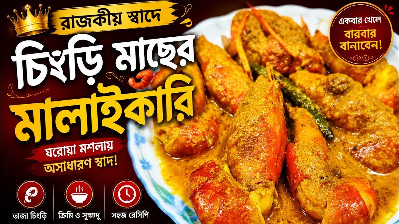 বিয়ে বাড়ির স্বাদে রাজকীয় চিংড়ি মাছের মালাইকারি
