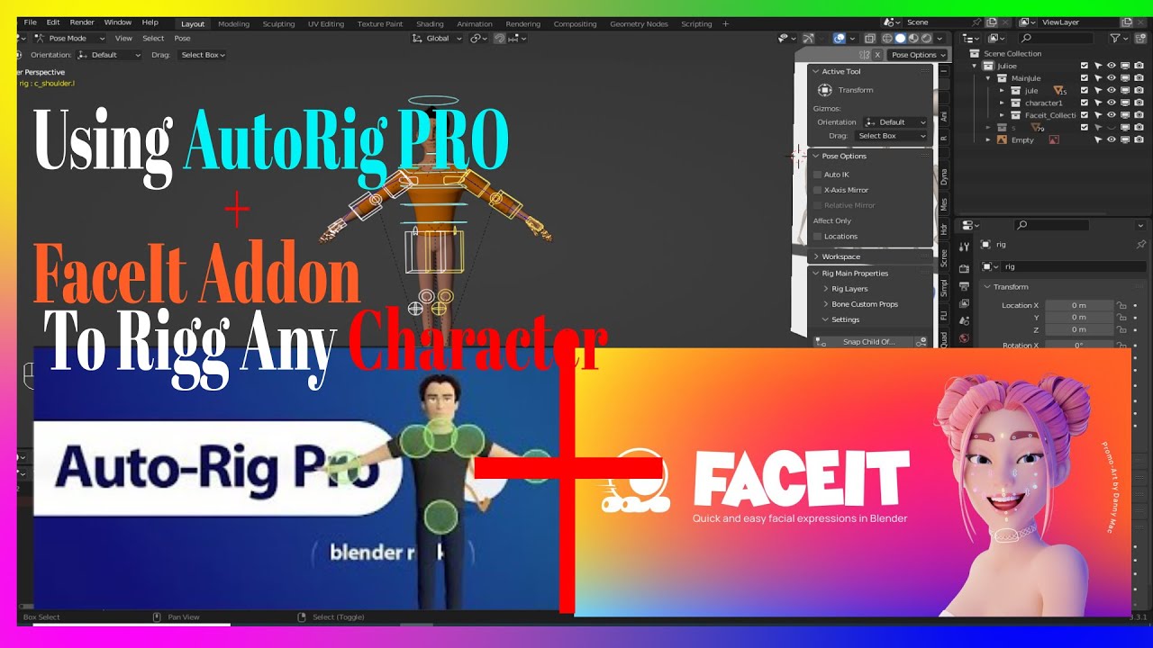 Step by Step Guide to Combining AutoRig Pro and Faceit Addon for Seamless Character Rigging