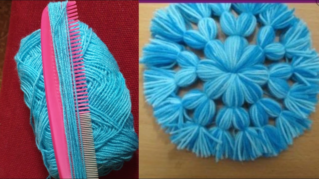 new idea hair comb woollen flower amazing trick beautiful hand embroidery trick and tricks flower