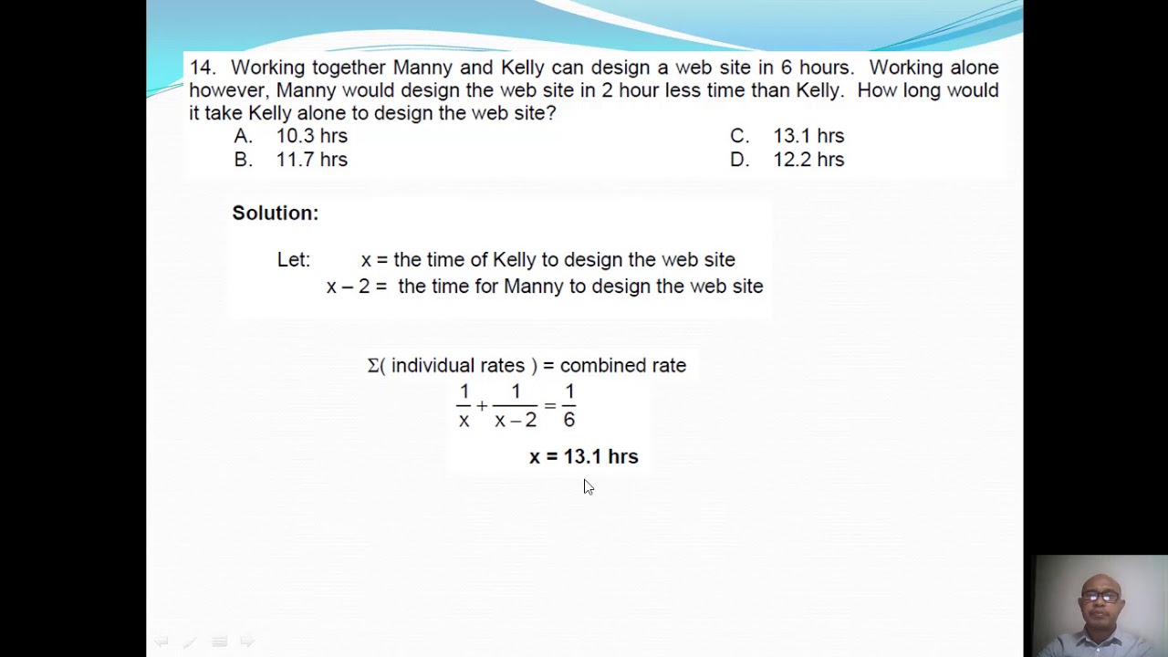ALGEBRA( Work Problems )
