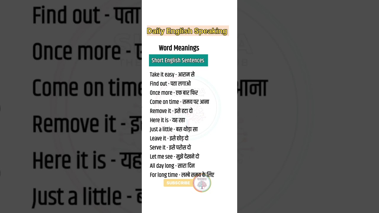 अंग्रेजी के महत्वपूर्ण 