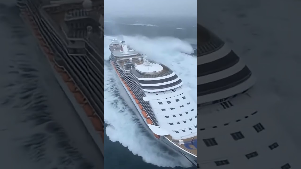 Cruise Ship v/s Monster Waves in Apocalyptic storm #ocean  #maritime  #waves