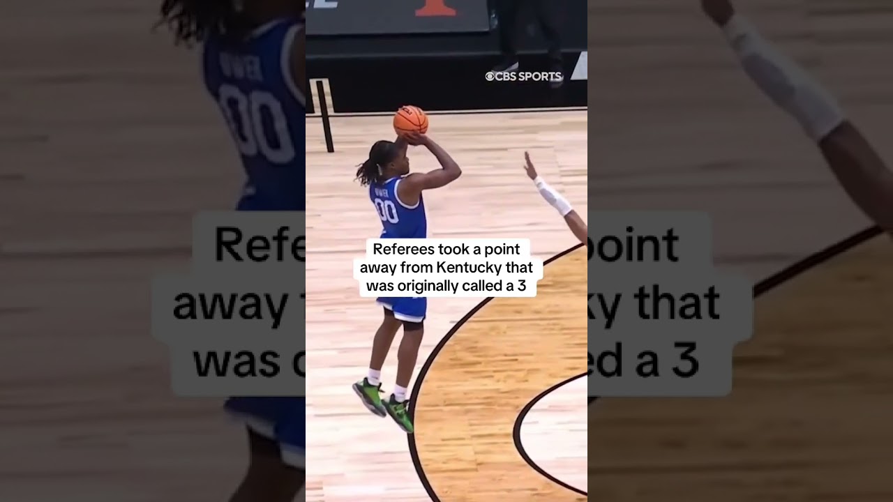 At halftime, officials took a point away from Kentucky. What was originally  a 3 was changed to a 2