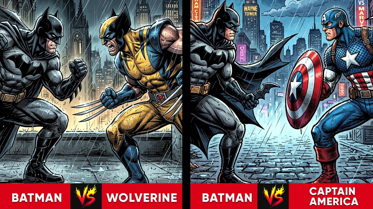 Batman vs Marvel's Street Fighters (1v1 Fight, No Prep): Who Actually wins?