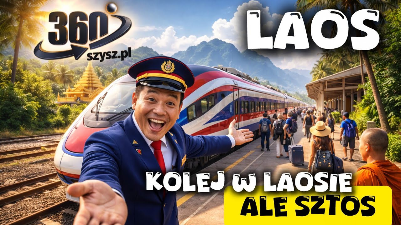 LAOS Tak wygląda NAJNOWOCZEŚNIEJSZY pociąg w Laosie! 🚆 360° z kabiny i stacji | Insta360 X4