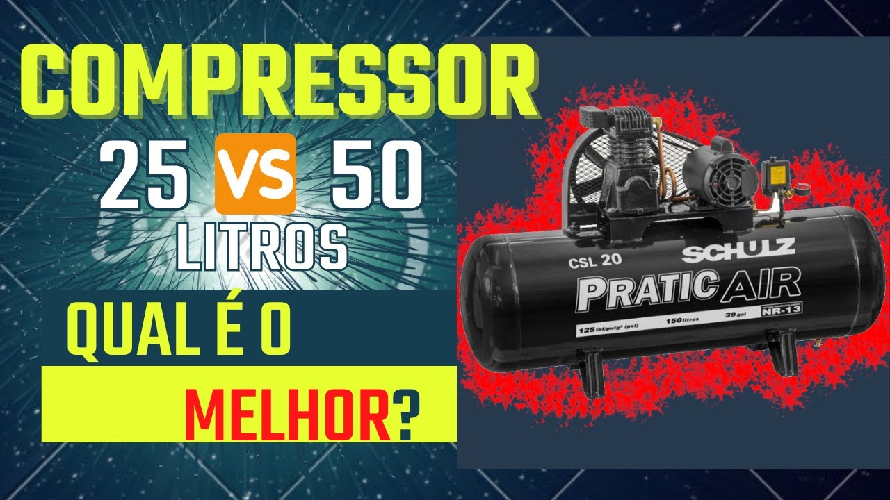 Qual compressor de ar comprar,  de 25 ou 50 litros?