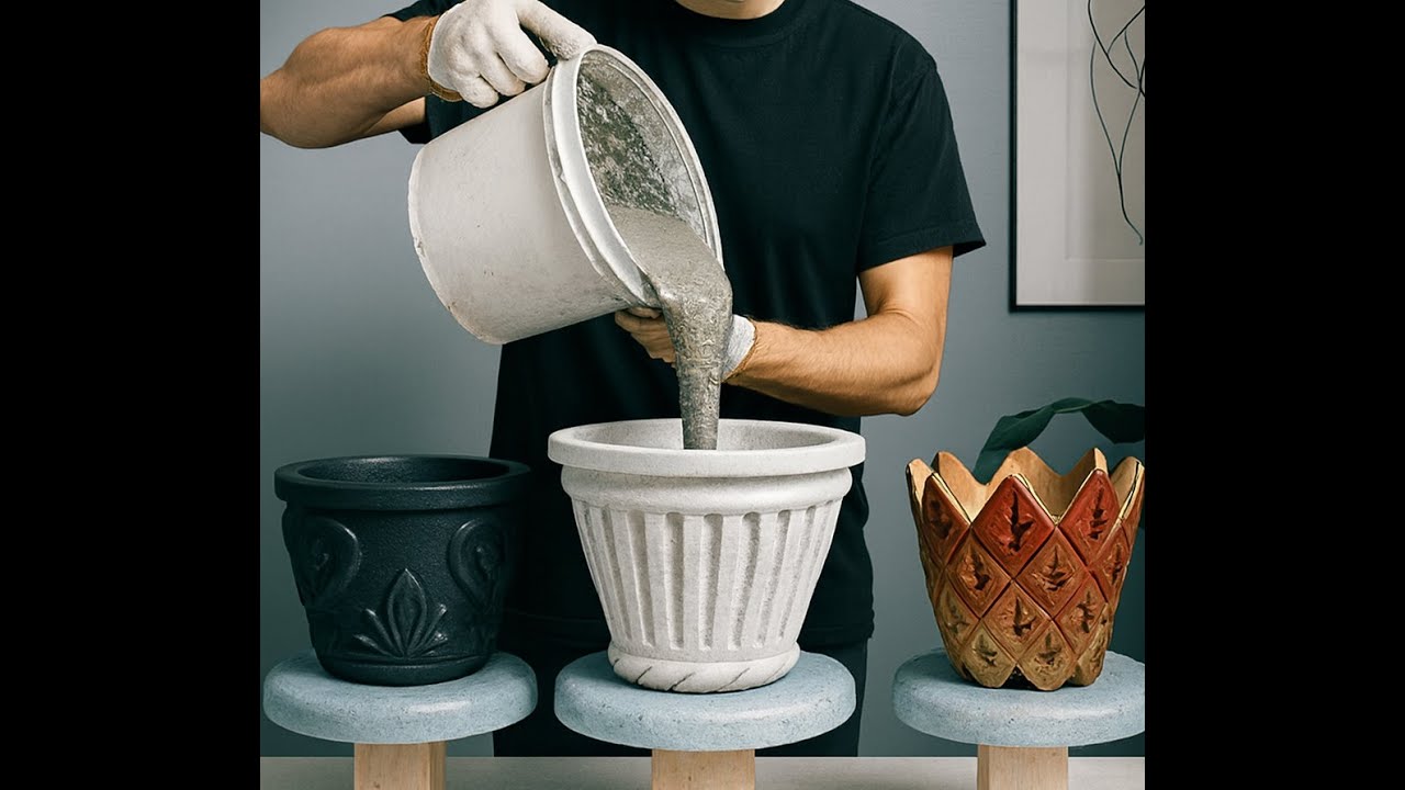 4 Cement Pot Designs from 1 Plastic Mold | Viral DIY Ideas!